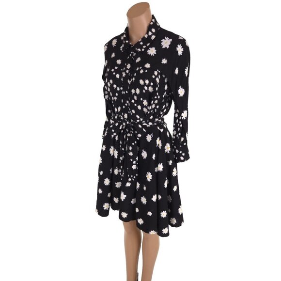 Maje Rafi Daisy Print Shirt Dress Size 1 S Womens Black Floral $445 - Picture 7 of 16